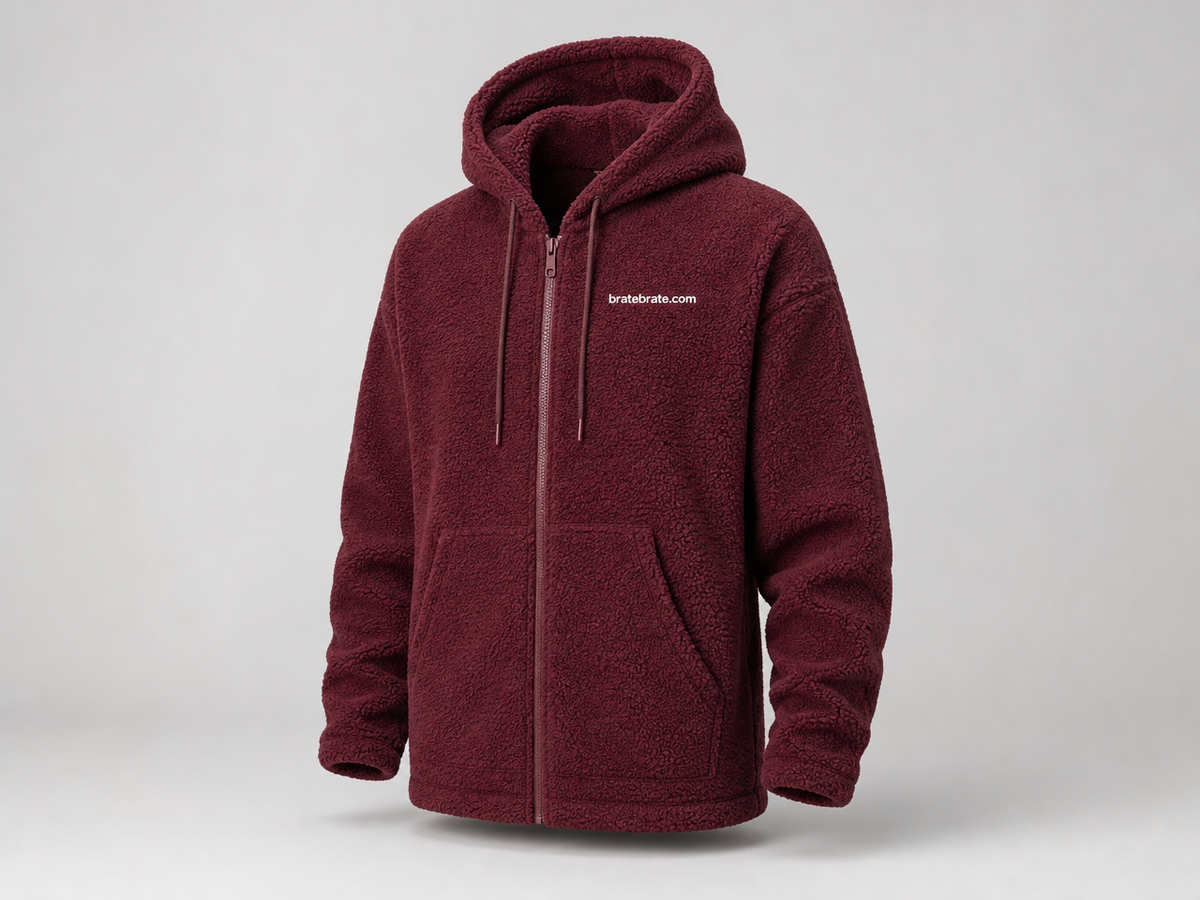 Dukserica s kapuljačom (zip) — bordo, XL