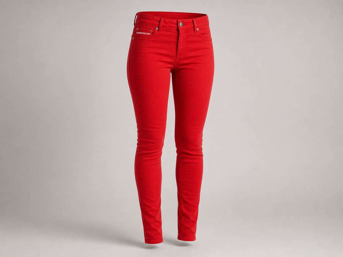Farmerke (skinny) — crvena, S